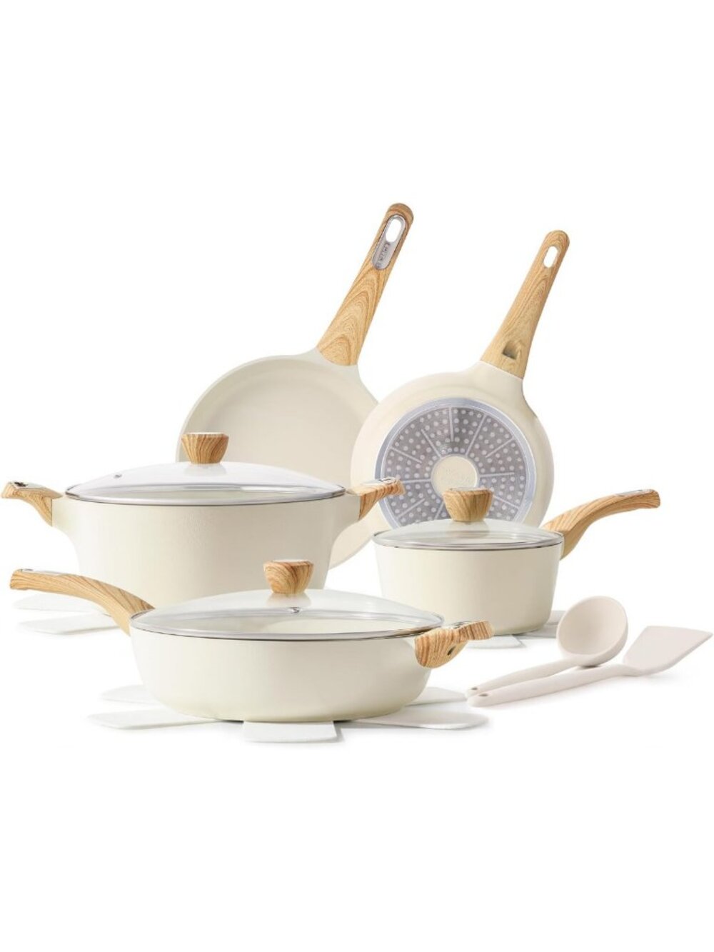 14-Piece Non-Stick Ceramic Cookware Set - Healthy Induction Pots & Pans